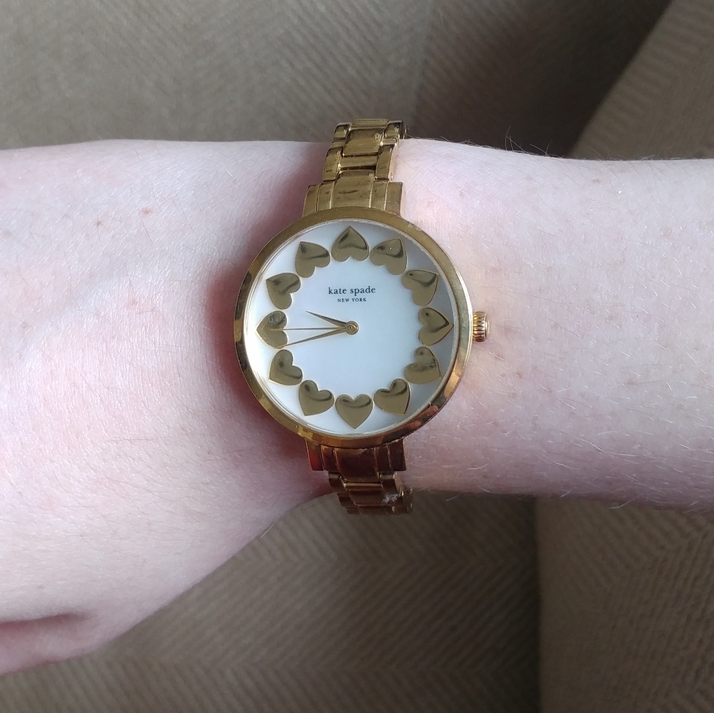Kate Spade Gold Watch with Hearts
